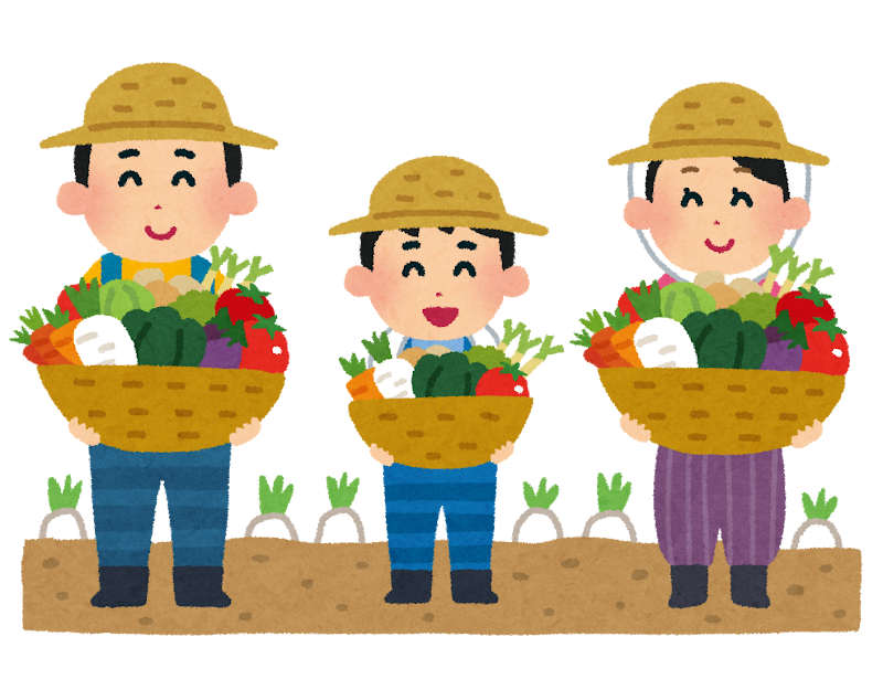 農作業を楽しむ家族